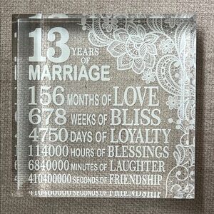 13 Years of Marriage Acrylic Plaque